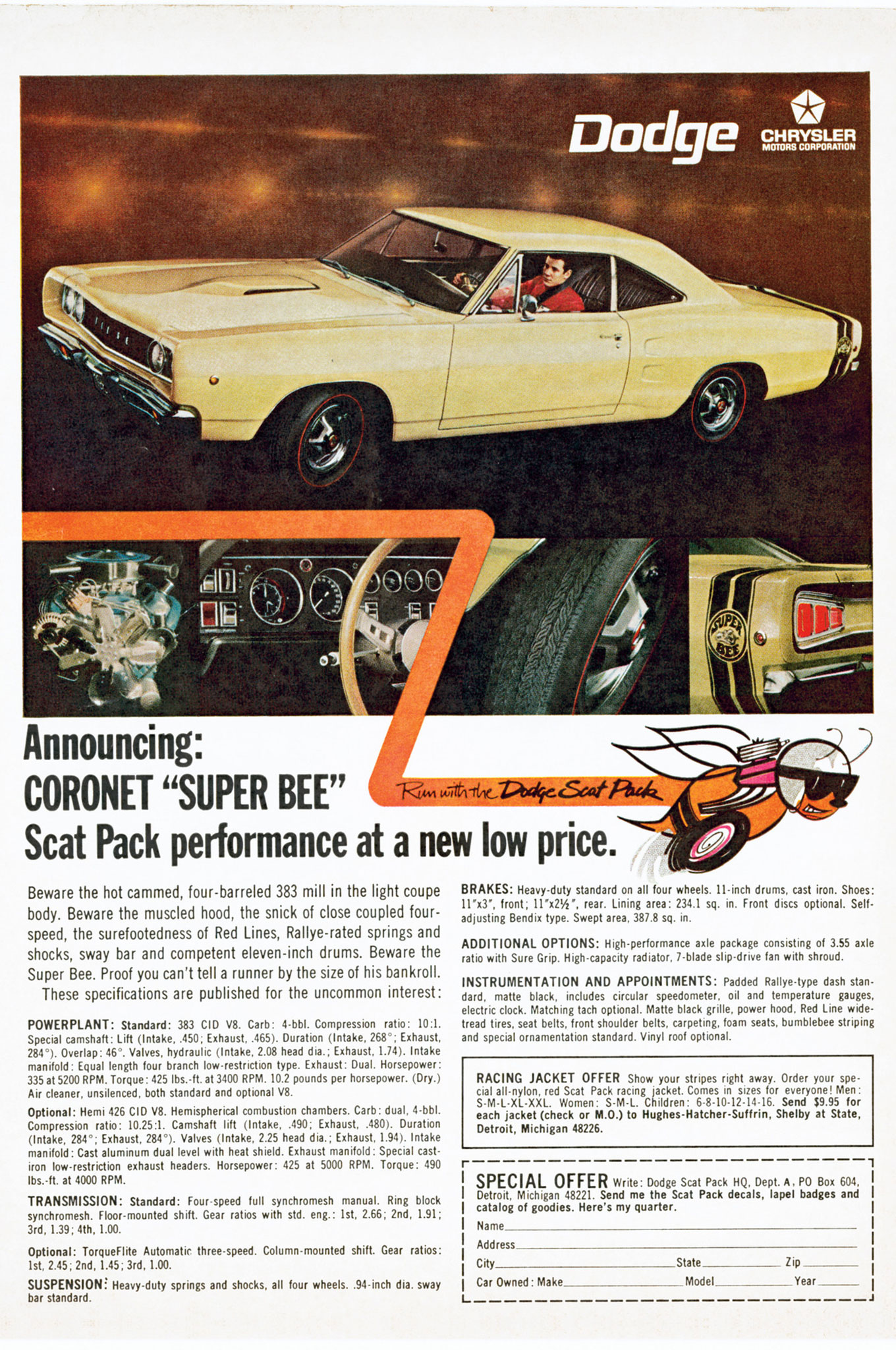 1968 Dodge Super Bee Advertisement 2