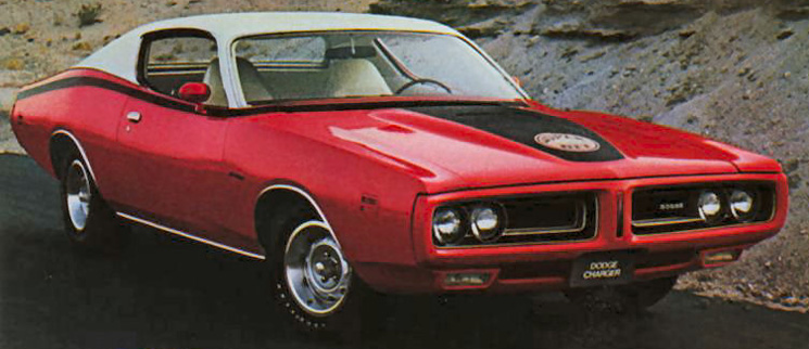 1971 Dodge Charger Super Bee from Dodge Scatpack brochure.
